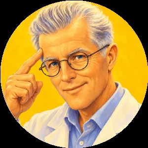 Professor Otto, a little professor with glasses and white hair